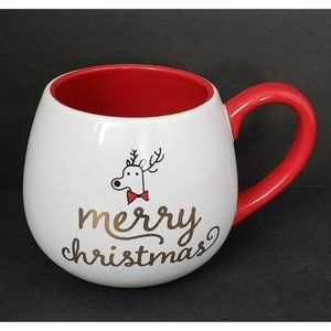Clay Art Merry Christmas White Red 19 oz. Coffee Mug Cup